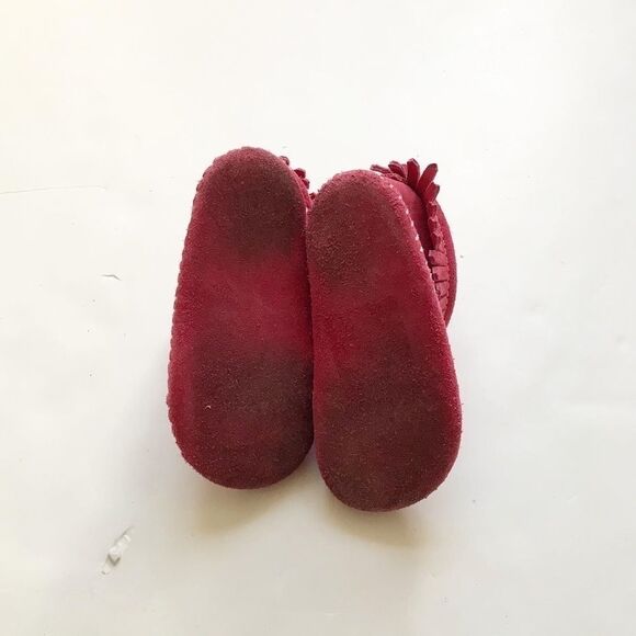 Minnetonka pink suede fringe boots VGUC size 5 - Picture 7 of 7